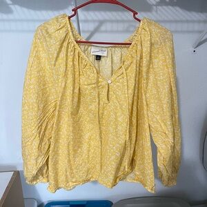 Yellow floral blouse